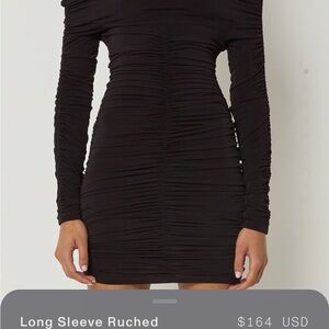 Long Sleeve Ruched Mini Dress